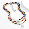 Jewelry Plastic Resin Acrylic Bohemian Style Specialshaped Letter Multilayer Stacked Dripping Oil Men's Necklace
