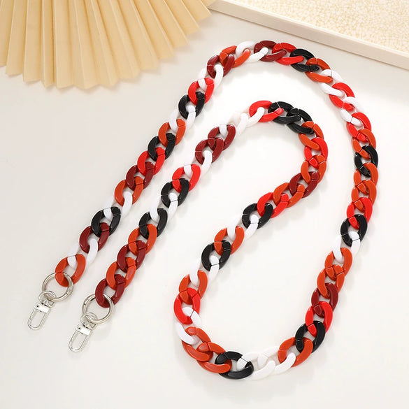 Jewelry Plastic Resin Acrylic Crossbody Chain Handmade Painted