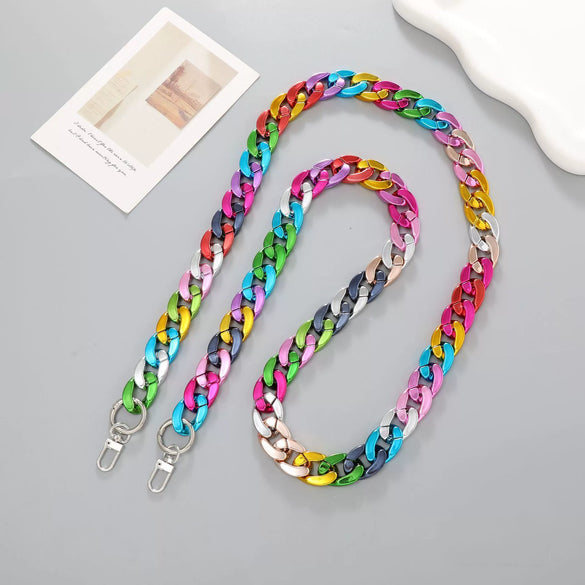 Jewelry Plastic Resin Acrylic Crossbody Chain Handmade Painted