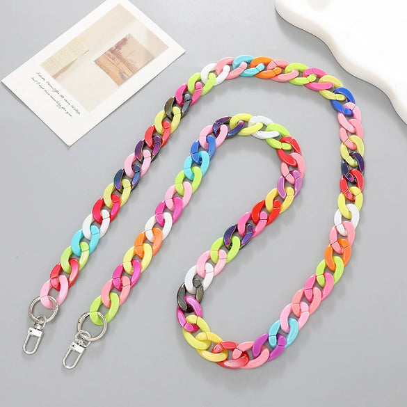 Jewelry Plastic Resin Acrylic Crossbody Chain Handmade Painted