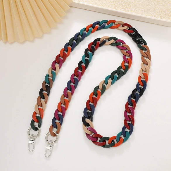 Jewelry Plastic Resin Acrylic Crossbody Chain Handmade Painted