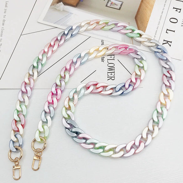 Jewelry Plastic Resin Acrylic Crossbody Chain Handmade Painted