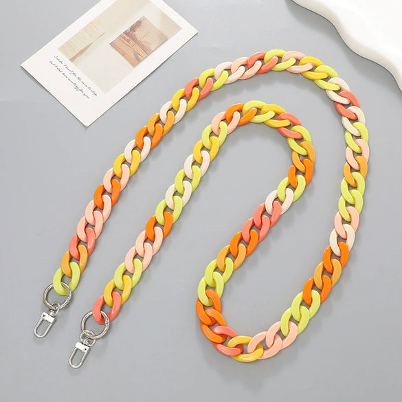Jewelry Plastic Resin Acrylic Crossbody Chain Handmade Painted