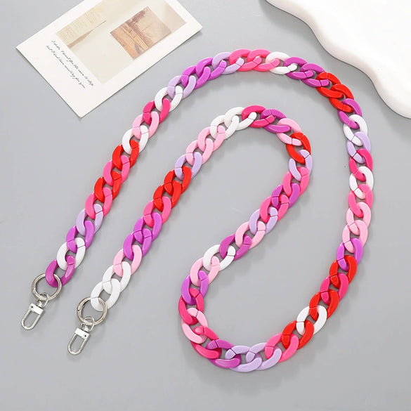 Jewelry Plastic Resin Acrylic Crossbody Chain Handmade Painted