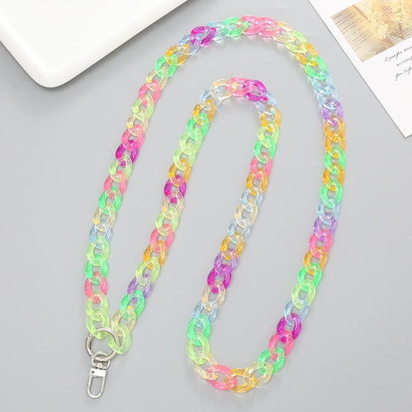 Jewelry Plastic Resin Acrylic Crossbody Chain Handmade Painted