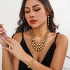 Jewelry Plastic Resin Geometric Beads Multilayer Woven Clavicle Chain