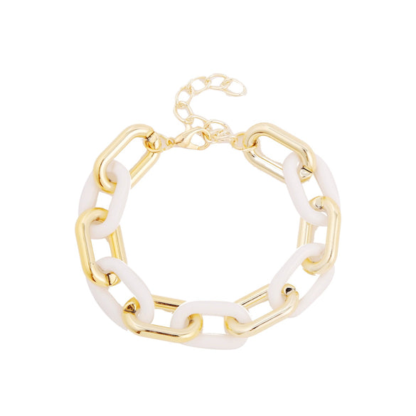 Jewelry Plastic Resin Geometric Box Chain Clavicle Necklace For Women Electroplated