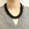 Jewelry Plastic Resin Geometric Box Chain Clavicle Necklace For Women Electroplated