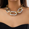 Jewelry Plastic Resin Geometric Buckle Electroplating Ochain Punk Necklace For Women