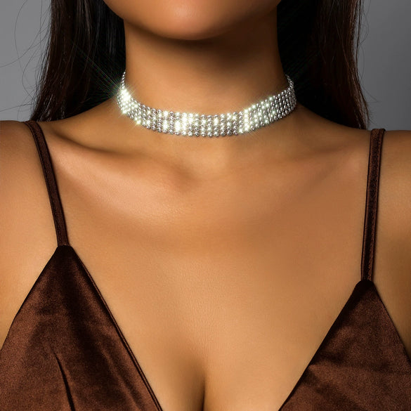 Jewelry Plastic Resin Geometric Diamond Neck Collar Choker For Women