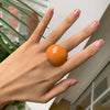 Jewelry Plastic Resin Geometric Macaron Color Arc Ring For Women