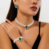 Jewelry Plastic Resin Geometric Multi Layer Imitation Pearl Ball Chain Necklace For Women