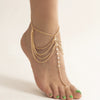 Jewelry Plastic Resin Geometric Multi Layer Tassel Chain Anklet For Women