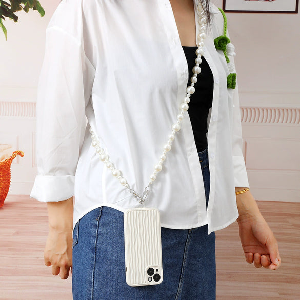 Jewelry Plastic Resin Handmade Beaded Mobile Phone Chain With Stars Sun And Moon Clouds Cosmic Pattern