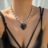 Jewelry Plastic Resin Heart Shape Pendant Necklace With Cross Chain And Electroplating Treatment