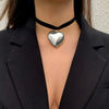 Jewelry Plastic Resin Heart Shape Pendant Necklace With Cross Chain And Electroplating Treatment
