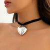 Jewelry Plastic Resin Heart Shape Pendant Necklace With Cross Chain And Electroplating Treatment
