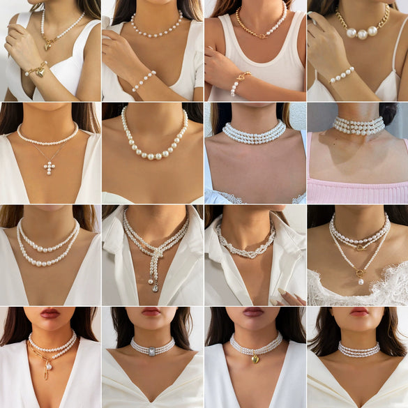 Jewelry Plastic Resin Heart Shaped Ball Chain Clavicle Necklace With Artificial Crystal Pendant Electroplating Style