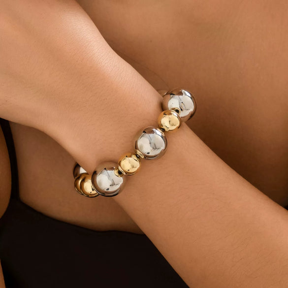 Jewelry Plastic Resin Imitation Pearl Geometric Beaded Necklace With Electroplating For Women