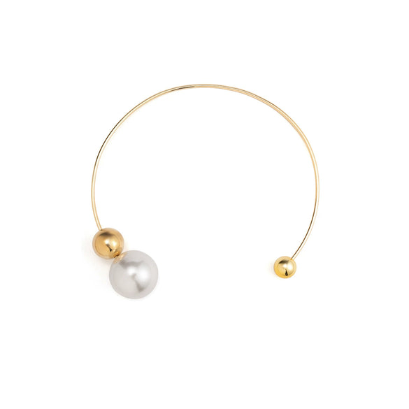 Jewelry Plastic Resin Imitation Pearl Geometric Circle Electroplating Women's Necklace Ring Collar