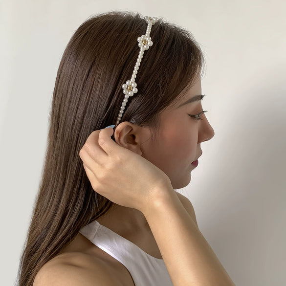 Jewelry Plastic Resin Pastoral Daisy Woven Hairband For Women