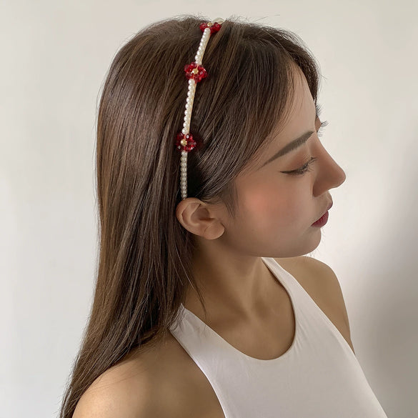 Jewelry Plastic Resin Pastoral Daisy Woven Hairband For Women