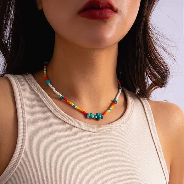 Jewelry Plastic Resin Turquoise Geometric Handmade Women's Necklace