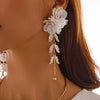 Jewelry Plastic Simple Flower Tassel Scallop Earrings Electroplating For Women