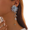 Jewelry Plastic Simple Flower Tassel Scallop Earrings Electroplating For Women