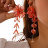 Jewelry Plastic Simple Flower Tassel Scallop Earrings Electroplating For Women