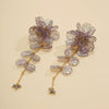 Jewelry Plastic Simple Flower Tassel Scallop Earrings Electroplating For Women