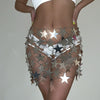 Jewelry Plastic Starshaped Electroplated Body Chain For Women