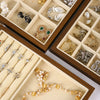 Jewelry Plate Walnut Wood Geometric Shape Splicing Highend Style For Jewelry Display And Storage
