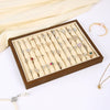 Jewelry Plate Walnut Wood Geometric Shape Splicing Highend Style For Jewelry Display And Storage