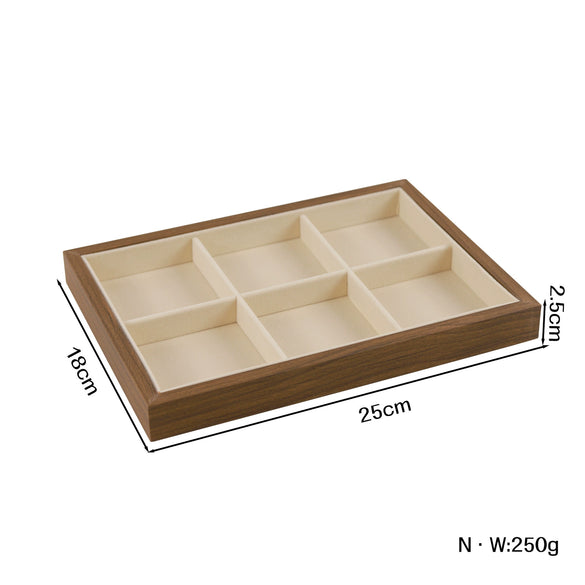 Jewelry Plate Walnut Wood Geometric Shape Splicing Highend Style For Jewelry Display And Storage