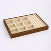Jewelry Plate Walnut Wood Geometric Shape Splicing Highend Style For Jewelry Display And Storage