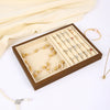 Jewelry Plate Walnut Wood Geometric Shape Splicing Highend Style For Jewelry Display And Storage