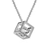 Jewelry Platinum Plated Love Rubik's Cube Pendant Women's Fashion Square Love Jewelry With Geometric Pattern Made Of Environmental Protection Copper And Zircon
