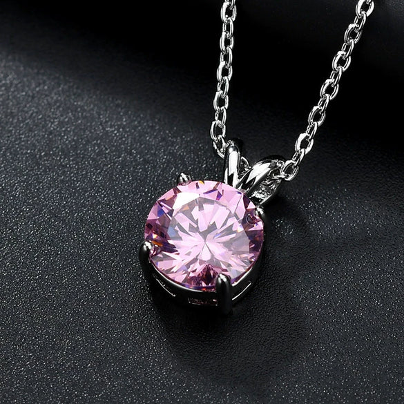 Jewelry Platinum Plated Zircon Necklace Simple Women's Allmatch Pendant Factory Wholesale Pendant