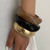 Jewelry Polygonal Metal Snake Pattern Iron Resin Electroplating Bracelet For Office Lady