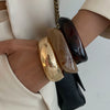 Jewelry Polygonal Metal Snake Pattern Iron Resin Electroplating Bracelet For Office Lady