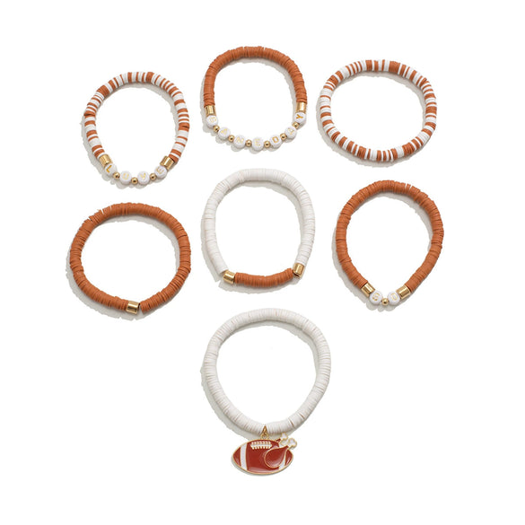 Jewelry Polymer Clay Acrylic Alloy Dripping Oil Beaded Bracelet With Crown Letters Numbers Text Pendant For Women