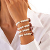 Jewelry Polymer Clay Acrylic Alloy Dripping Oil Beaded Bracelet With Crown Letters Numbers Text Pendant For Women
