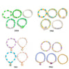 Jewelry Polymer Clay Alloy Imitation Pearl Bracelet Set With Letter Shape And Electroplating Process In Vacation Style
