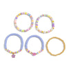 Jewelry Polymer Clay Alloy Imitation Pearl Bracelet Set With Letter Shape And Electroplating Process In Vacation Style