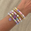 Jewelry Polymer Clay Alloy Imitation Pearl Bracelet Set With Letter Shape And Electroplating Process In Vacation Style