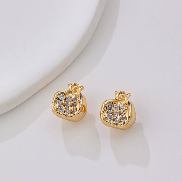 Jewelry Pomegranate Pendant Zircon Inlaid 14K Gold Plated Diy Handmade Beaded Accessories Material