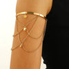Jewelry Punk Arm Chain Metal Hanging Chain Tassel Arm Ring Electroplated With Shells Love Leaves Pattern Unisex