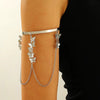 Jewelry Punk Arm Chain Metal Hanging Chain Tassel Arm Ring Electroplated With Shells Love Leaves Pattern Unisex