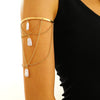 Jewelry Punk Arm Chain Metal Hanging Chain Tassel Arm Ring Electroplated With Shells Love Leaves Pattern Unisex